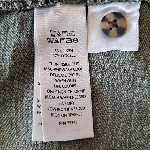 Lucky Brand Linen Blend Tunic Shirt Dress Button-Front Mini Gray Womens Size M - Picture 10 of 11